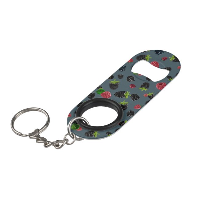Porte-clé Décapsuleur Motif framboise (Devant Angle)
