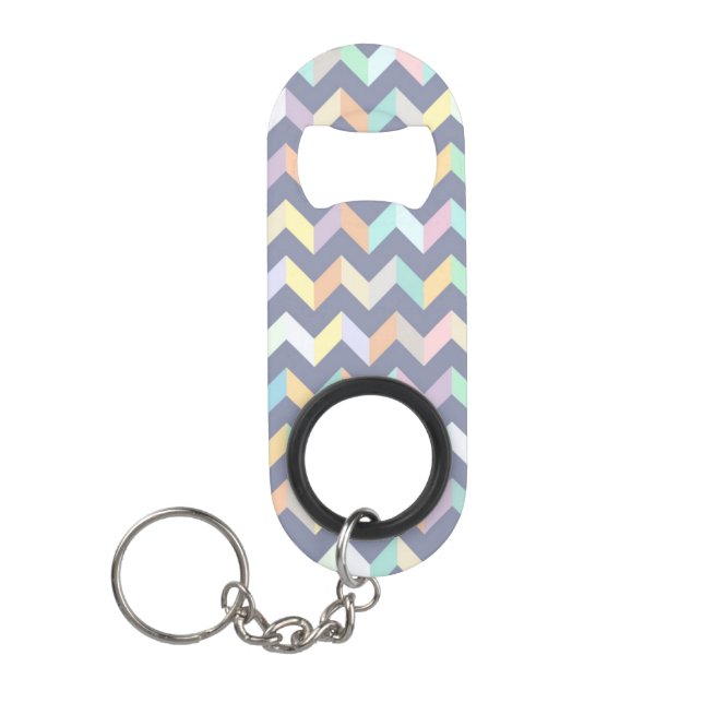 Porte-clé Décapsuleur Motif géométrique (Devant)
