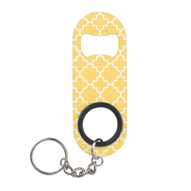Porte-clé Décapsuleur Motif jaune de Quatrefoil (Devant)