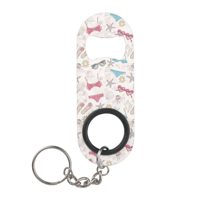 Porte-clé Décapsuleur Motif mignon d'abrégé sur été (Devant)