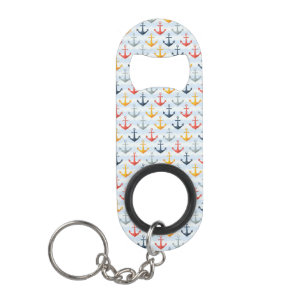 Porte-clé Décapsuleur Motif nautique avec des Ancres