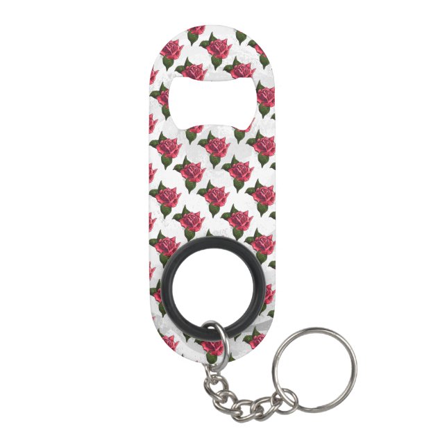 Porte-clé Décapsuleur Motif rose (Dos)
