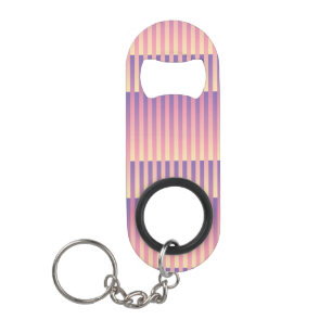 Porte-clé Décapsuleur Motif rose violet jaune rayé