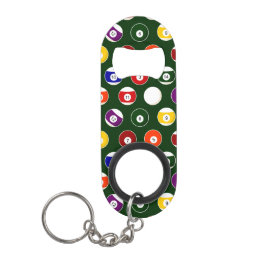 Porte-clé Décapsuleur Motif vert de billards de boule de piscine