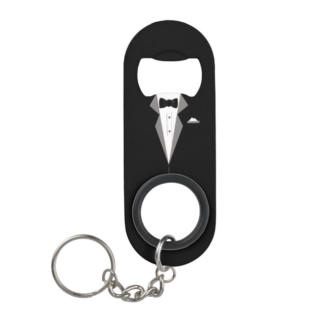 Porte-clé Décapsuleur Ouverture de bouteille Groomsman Tuxedo (Devant)