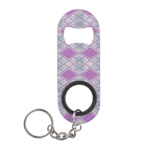 Porte-clé Décapsuleur Ouvre-bouteille + porte-clés en tricot argyle LILA