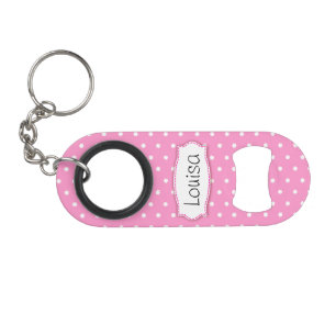 Porte-clé Décapsuleur Pois de fleurs roses ouvre-bouteille