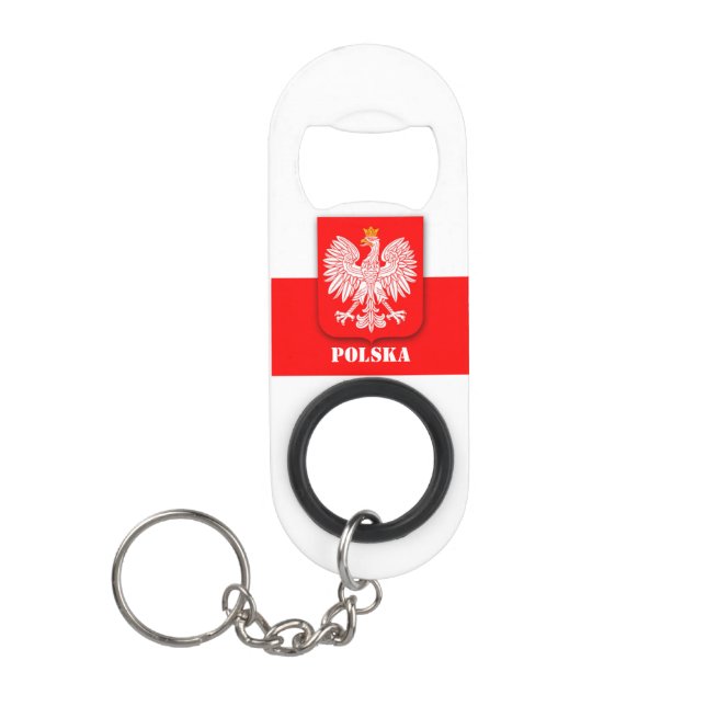 Porte-clé Décapsuleur Pologne Drapeau Football patriotique Polska (Devant)