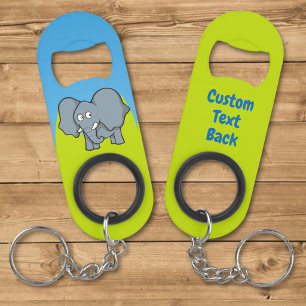 Porte-clé Décapsuleur Porte-clés ouvre-bouteille éléphant gris cartoon