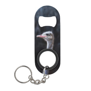 Porte-clé Décapsuleur portrait d'autruche