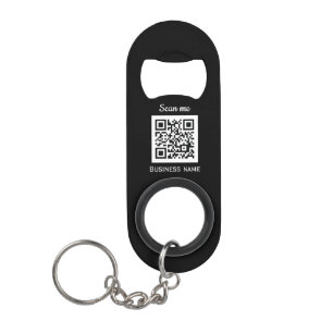 Porte-clé Décapsuleur QR Code Business Logo Professionnel Noir Moderne