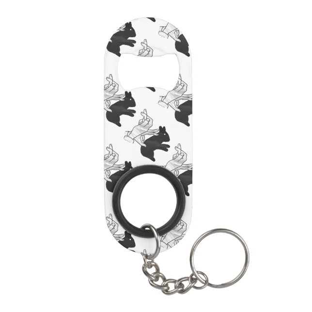 Porte-clé Décapsuleur Rabbit Silhouette main (Dos)