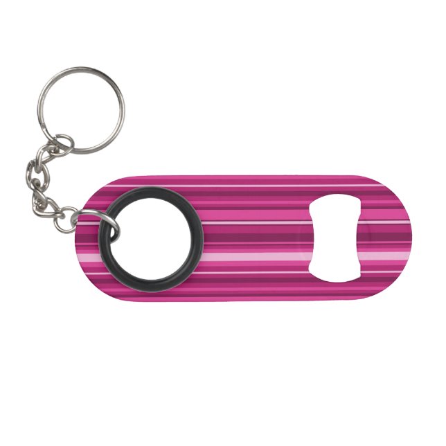 Porte-clé Décapsuleur rayures Fuchsia (Devant (Horizontal))