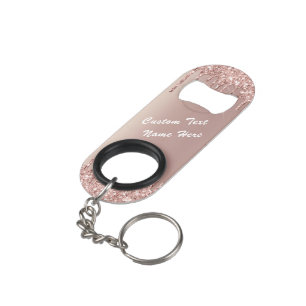 Porte-clé Décapsuleur Rose Gold Blush Your Text Porte - clé Bottle Opene