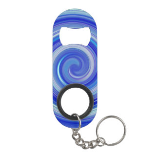 Porte-clé Décapsuleur spirale bleue et bleu clair