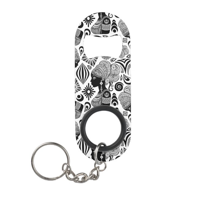 Porte-clé Décapsuleur Tatouage Tribal Portrait de Fille Africaine (Devant)