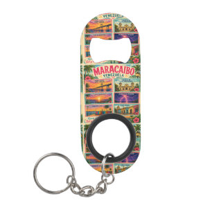 Porte-clé Décapsuleur Timbre Venezuela Maracaibo État Zulia Tropical Tr
