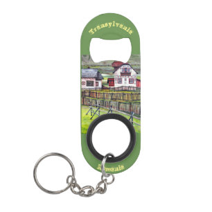 Porte-clé Décapsuleur Transylvanie, Roumanie, Paysage Peint pittoresque