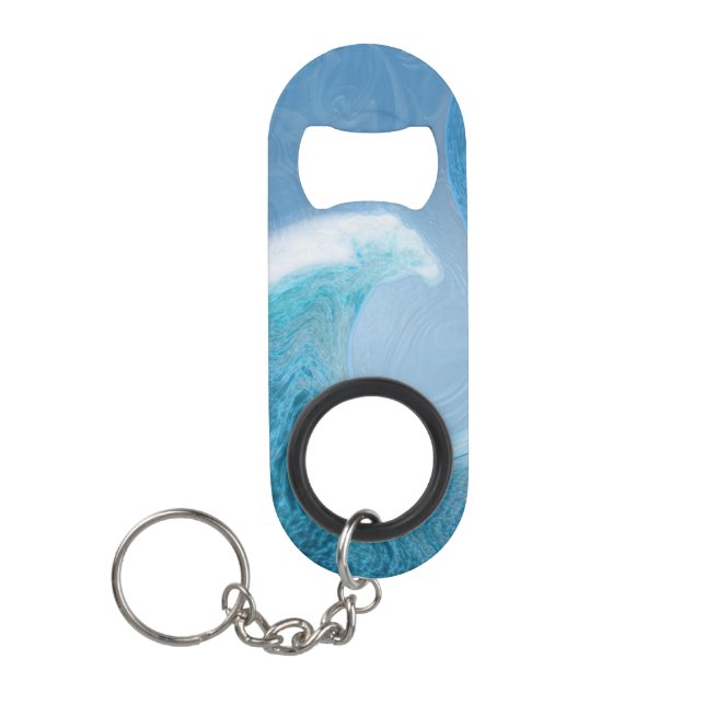 Porte-clé Décapsuleur Vague Bleue Artistique (Devant)