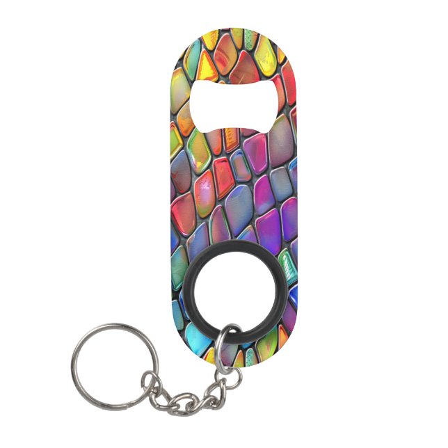 Porte-clé Décapsuleur Verre artistique funky (Devant)