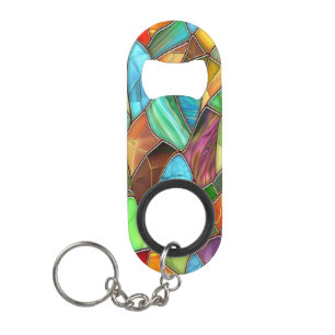 Porte-clé Décapsuleur Vibes en verre teint