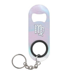 Porte-clé Décapsuleur Virgo Zodiac sur Pastels Nacre Mère de Perle