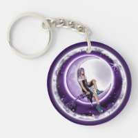Porte - clé d'enfant pourpre lune