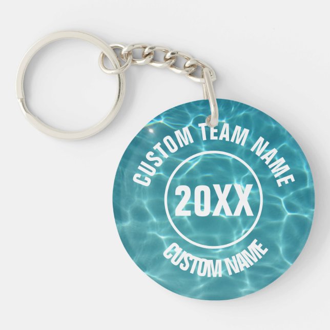 Porte - clé d'équipe de natation personnalisé (Devant)