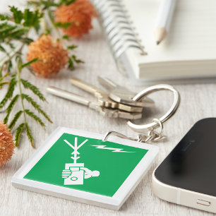 Porte - clé des signaux d'électricité de prudence