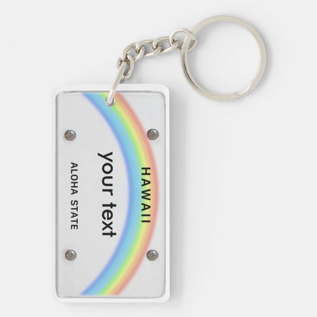 Porte - clé d'Hawaï de plaque minéralogique (Dos)