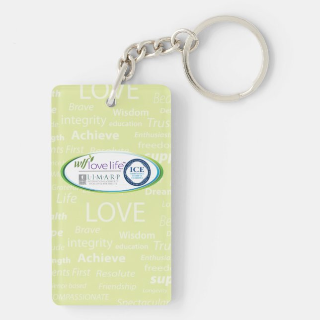 Porte - clé (double face) de rectangle (Dos)