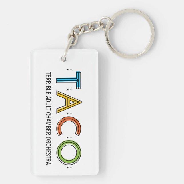 Porte - clé (double face) de TACO de rectangle (Dos)