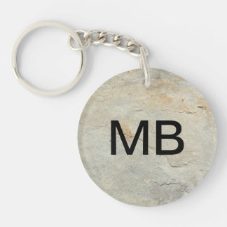 Porte - clé du monogramme des hommes en pierre de