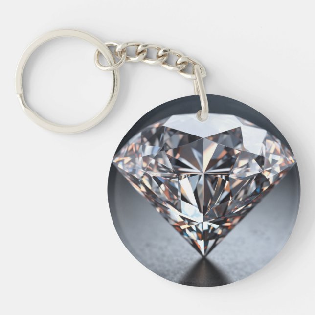 Porte - clé en acrylique diamant - élégant, durabl (Devant)