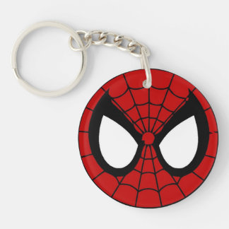 Porte-clé en acrylique rond double face Red Web He
