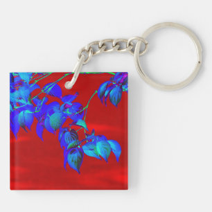 Porte - clé Feuille Red Sky Blue