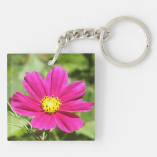 Porte - clé Fleur Cosmos Rose Chaud