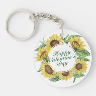 Porte - clé floral de cadre de Saint-Valentin de