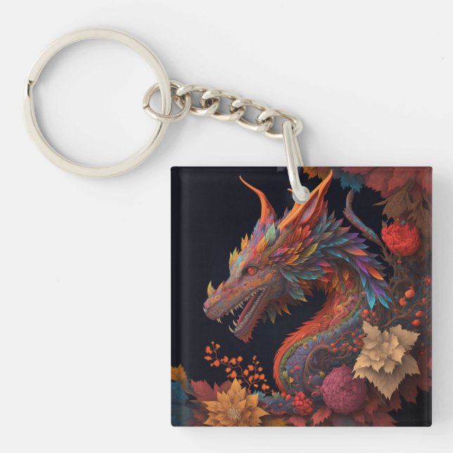 Porte - clé Floral Dragon (Devant)