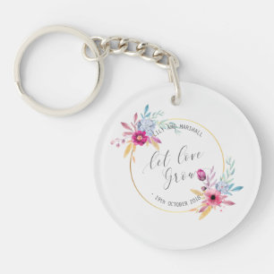 Porte - clé floral élégant de M. et de Mme Wedding