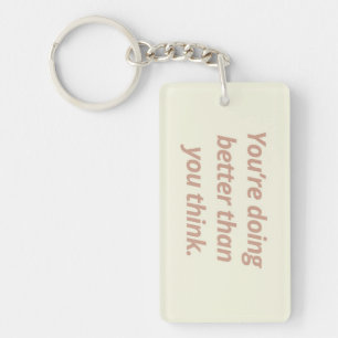 Porte - clé Inspirationnel double face Beige et