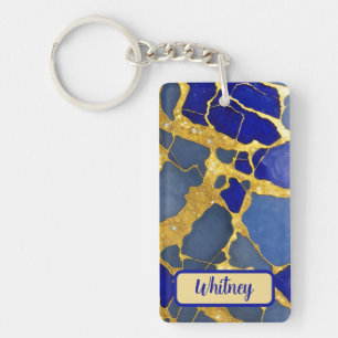 Porte - clé inspiré de la quartz de Dumortierite (