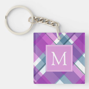 Porte - clé monogramme clair violet