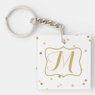 Porte - clé Monogramme Confetti Dot Polka Parties 