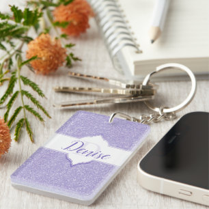 Porte - clé Monogramme Parties scintillant violet