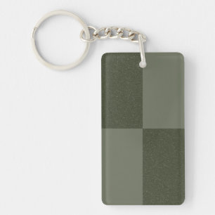 Porte - clé Motif Moss Green Check - Personnalisab