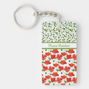 Porte - clé oblong de pavots d'écarlate et de