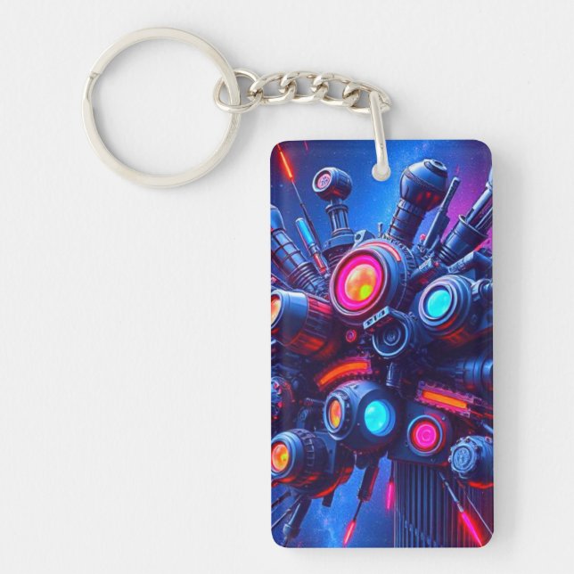 Porte - clé Orb Tech futuriste | Accessoire (Devant)