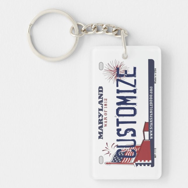 Porte - clé personnalisable de plaque (Devant)