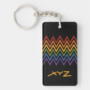 Porte - clé personnalisé Motif Rainbow Chevron